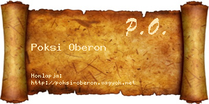 Poksi Oberon névjegykártya
